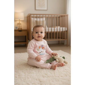 Carter’s Baby Girl Christmas Pajamas Reindeer Top & Festive Pants Size 6 Months